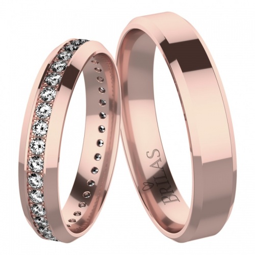 Ottone Red - snubní prsteny z růžového zlata