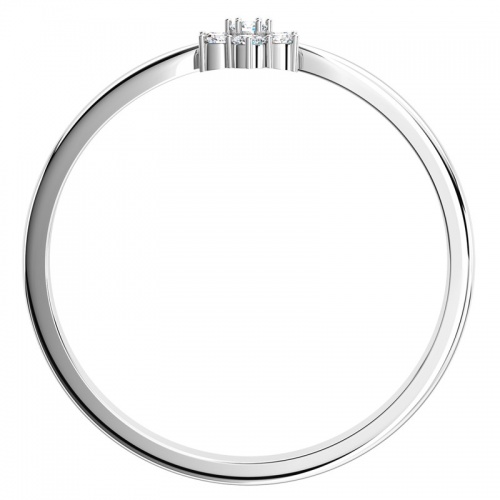Dike White  - prsten z bílého zlata ve tvaru kytičky