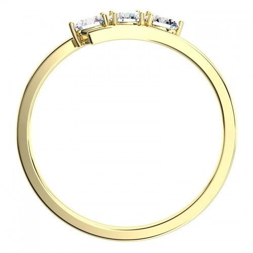 Leda Gold - krásný zásnubní prsten s kameny ze žlutého zlata