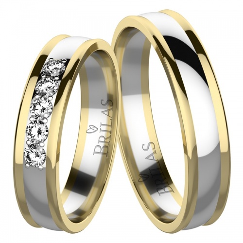 Nikola Colour GW - snubní prsteny z bílého a žlutého zlata