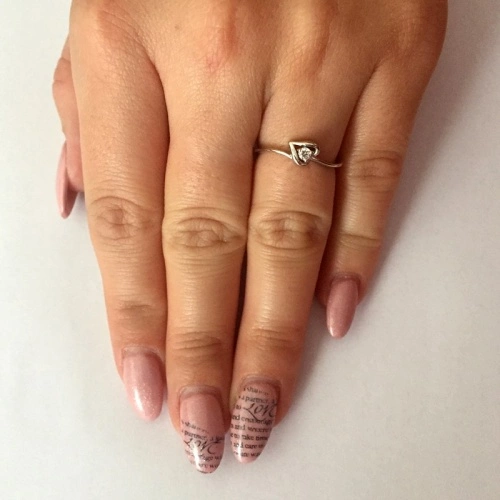 Hypnos White  - zásnubní prsten se srdcem z bílého zlata