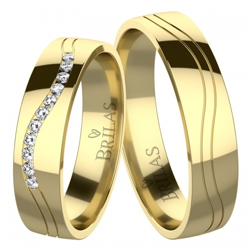Clarissa Gold - snubní prsteny ze žlutého zlata
