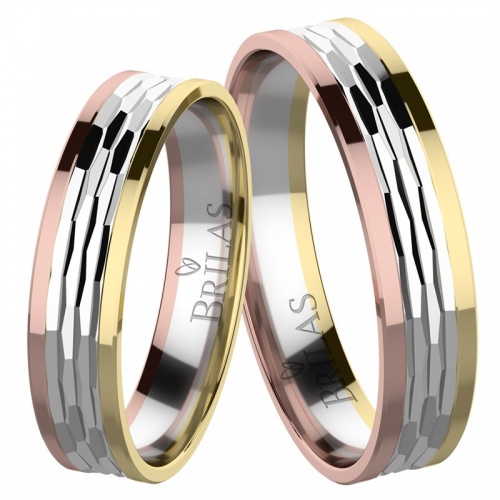 Dreamer Colour-snubní prsteny z bílého, žlutého a červeného zlata