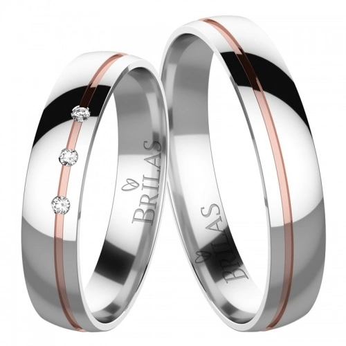 Dominika Colour RW - elegantní snubní prsteny v kombinaci červeného a bílého zlat