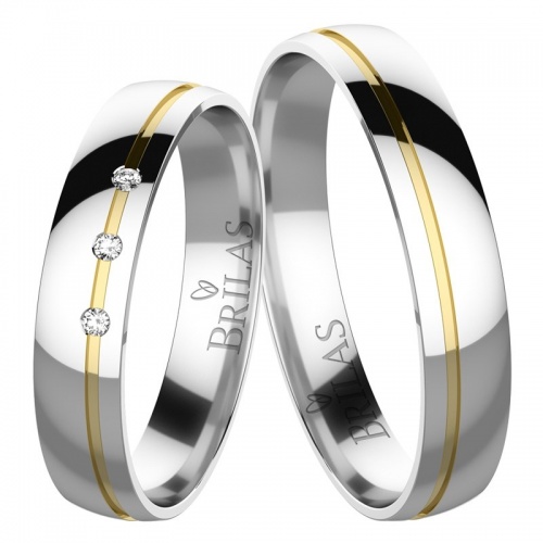 Dominika Colour GW - elegantní snubní prsteny v kombinaci žlutého a bílého zlata