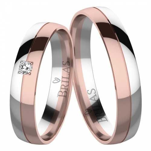 Korina Colour RW - elegantní snubní prsteny v kombinaci červeného a bílého zlat