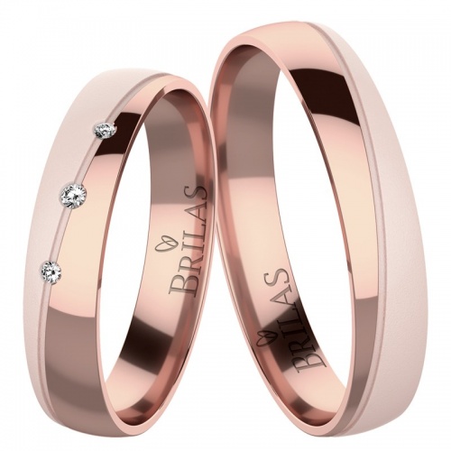 Melia Red - snubní prsteny z růžového zlata