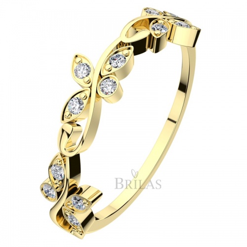 Jarilo G Briliant  - prsten s motýlky ze žlutého zlata
