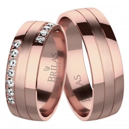 Trojan Red - snubní prsteny z červeného zlata