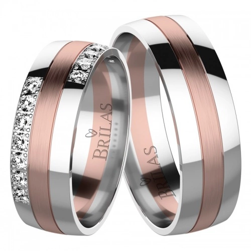 Trojan Colour RW - snubní prsteny z kombinovaného zlata