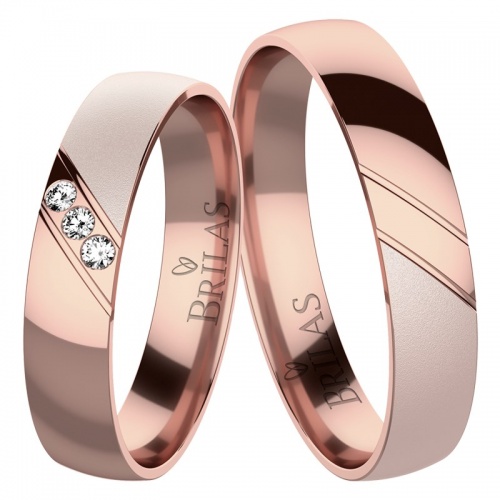 Sisera Red - snubní prsteny z růžového zlata