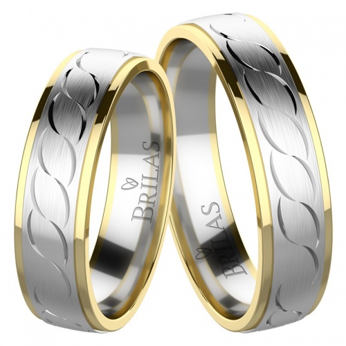 Forever Ring Colour GW - snubní prsteny z bílého a žlutého zlata