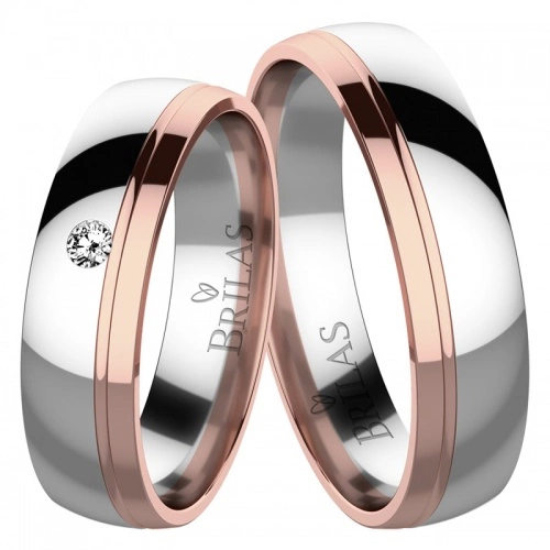 Orsola Colour RW - snubní prsteny z bílého a červeného zlata