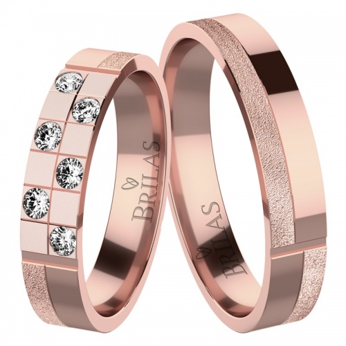 Mona Red - snubní prsteny z růžového zlata