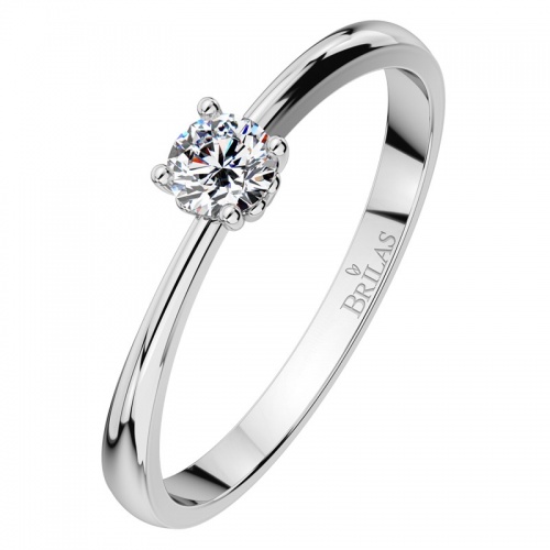 Helia White II - líbezný zásnubní prsten z bílého zlata