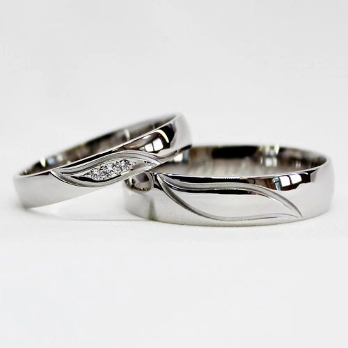 Zinas White - snubní prsteny z bílého zlata