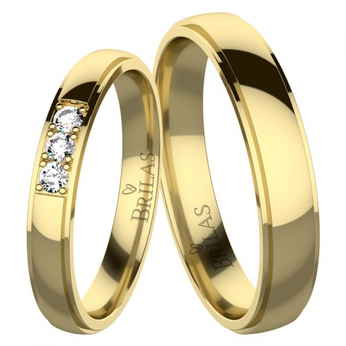 Angelika 3 Gold - snubní prsteny ze žlutého zlata