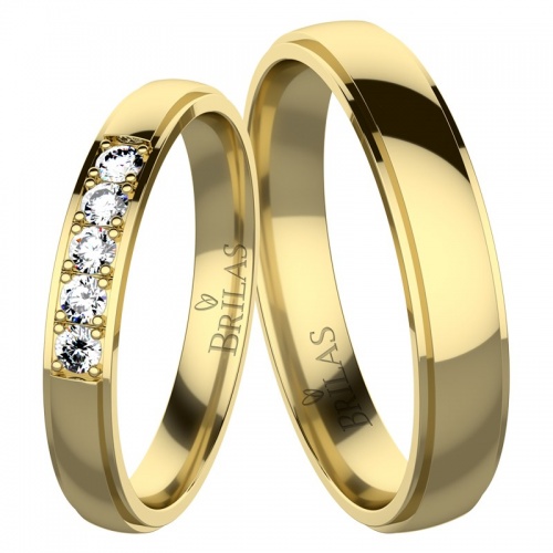 Angelika 5 Gold - snubní prsteny ze žlutého zlata