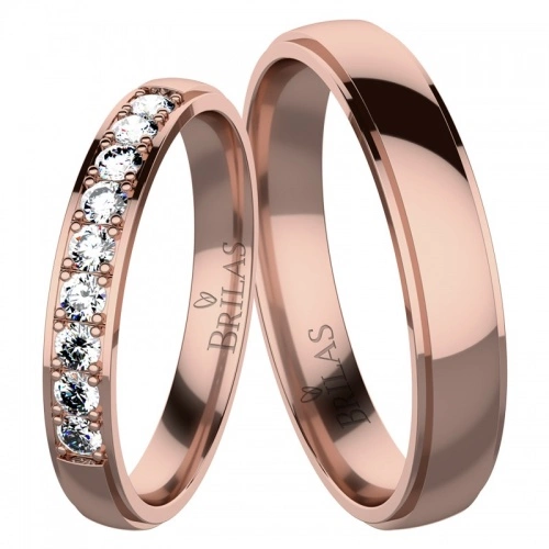 Angelika 9 Red - snubní prsteny z červeného zlata