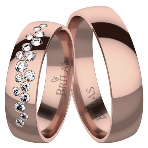 Azura Red - snubní prsteny z růžového zlata