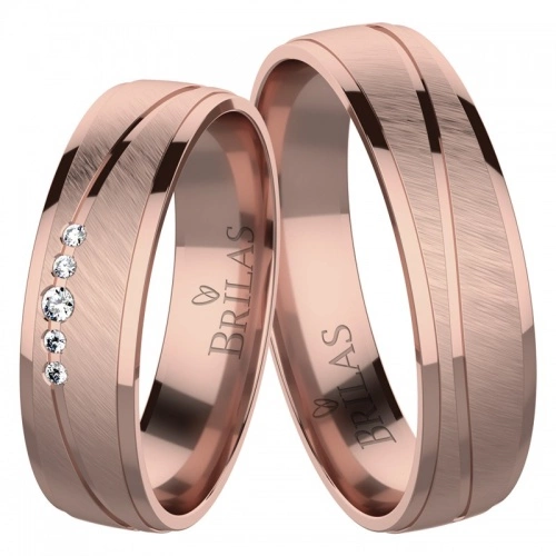 Lisa Red - snubní prsteny z červeného zlata