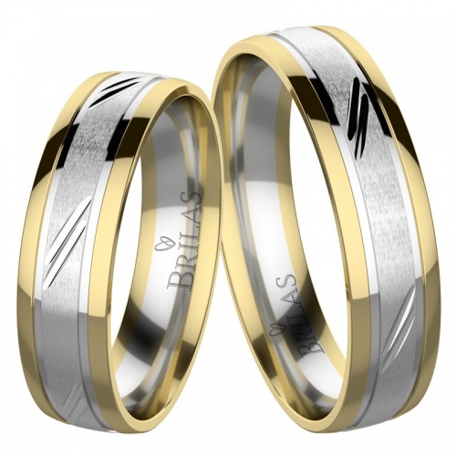 Lucie Colour GW - snubní prsteny z bílého a žlutého zlata