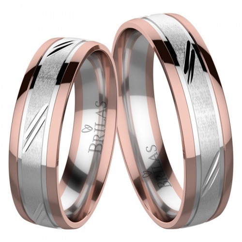 Lucie Colour RW - snubní prsteny z bílého a růžového zlata