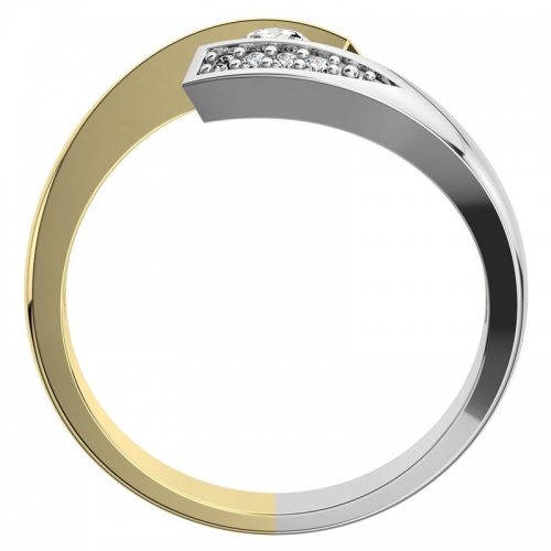 Nuriana Colour GW Briliant - nevšední zásnubní prsten v bílém a žlutém zlatě s brilianty