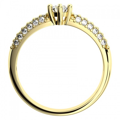 Sněženka Gold - kouzelný zásnubní prsten ve žlutém zlatě