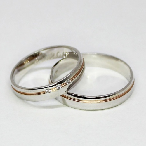 Dominika Colour RW - elegantní snubní prsteny v kombinaci červeného a bílého zlat