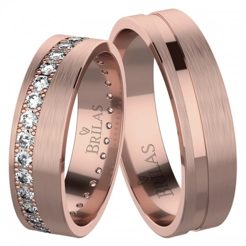 Enuris Red - snubní prsteny z červeného zlata