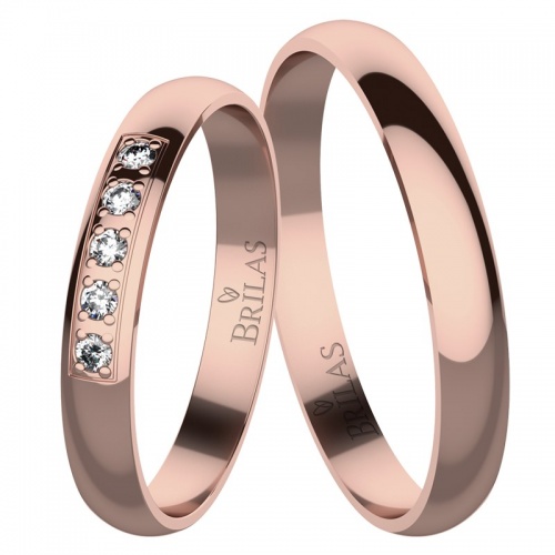 Viki Red - snubní prsteny z růžového zlata