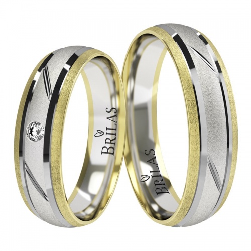 Oriental Colour - snubní prsteny z bílého a žlutého zlata