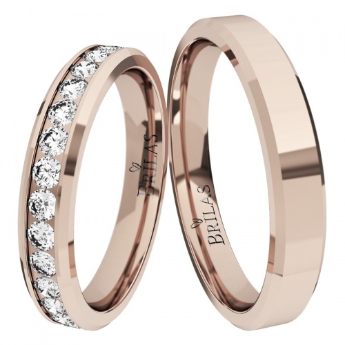 Auris Red - snubní prsteny z růžového zlata