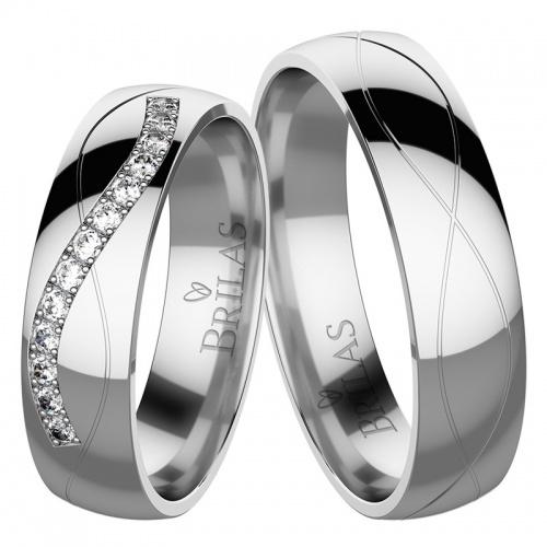 Irina White - snubní prsteny z bílého zlata