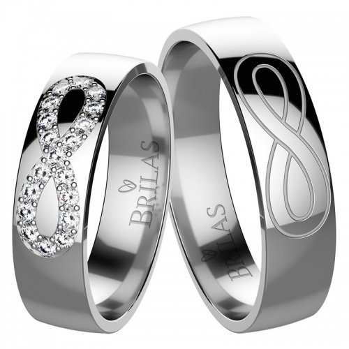 Infinity White - snubní prsteny z bílého zlata