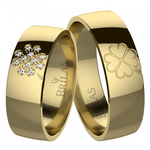 Štístko Gold Briliant-snubní prsteny ze žlutého zlata