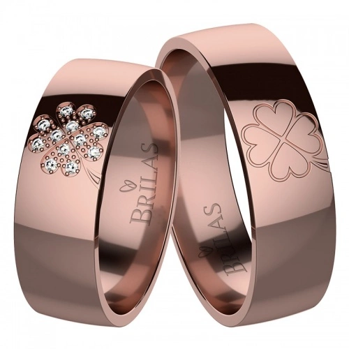 Štístko Red Briliant - snubní prsteny z červeného zlata