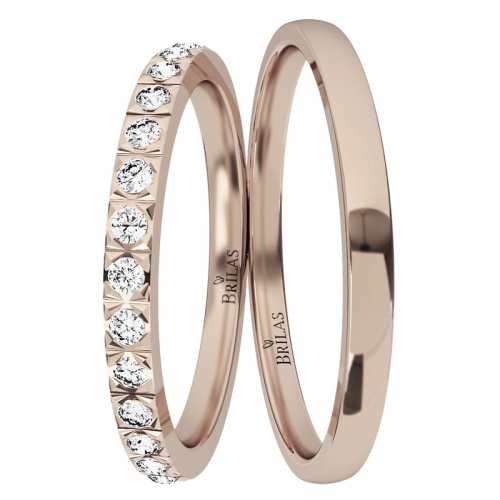Tamara Red - snubní prsteny z růžového zlata