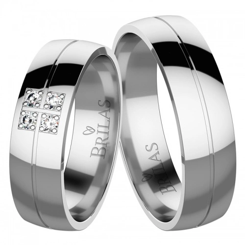 Anabela White Briliant - snubní prsteny z bílého zlata