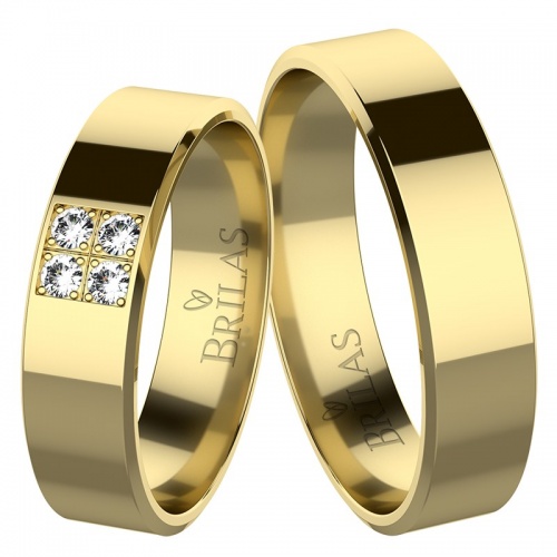 Perla Gold Briliant - snubní prsteny ze žlutého zlata