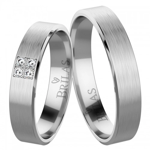 Mina White Briliant - snubní prsteny z bílého zlata