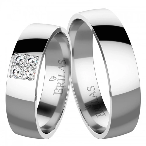 Malena White Briliant - snubní prsteny z bílého zlata