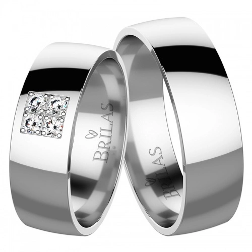 Valentina White Briliant - snubní prsteny z bílého zlata