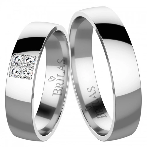 Ludmila White Briliant - snubní prsteny z bílého zlata