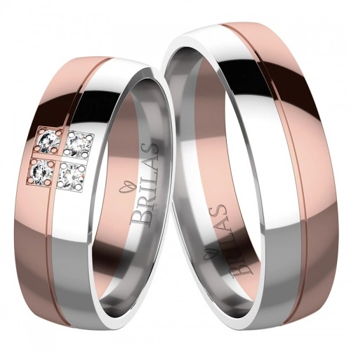 Anabela Colour RW Briliant - snubní prsteny z červeného a bílého zlata
