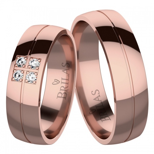Anabela Red Briliant - snubní prsteny z růžového zlata