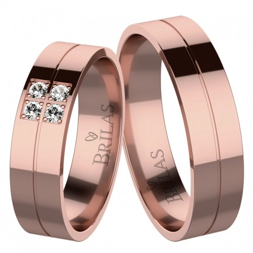 Liana Red Briliant - snubní prsteny z červeného zlata