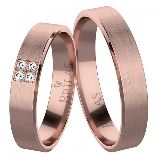 Mina Red Briliant - snubní prsteny z červeného zlata
