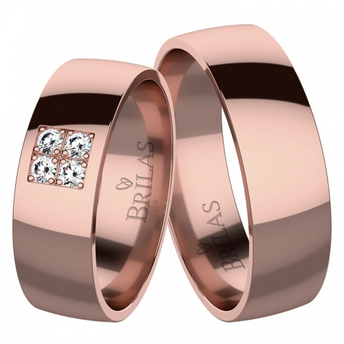 Valentina Red Briliant - snubní prsteny z růžového zlata